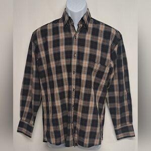 Burma Bibas S Long Sleeve Button Down Shirt 100% Cotton Plaid